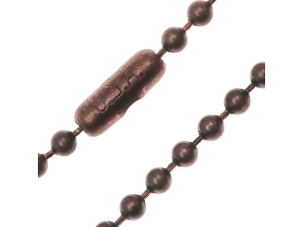 TierraCast Semi-Finished 2.4mm Ball Chain - Antiqued Copper Plated Stainless Steel (Each)