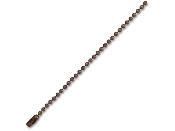 TierraCast Semi-Finished 2.4mm Ball Chain - Antiqued Copper Plated Stainless Steel (Each)