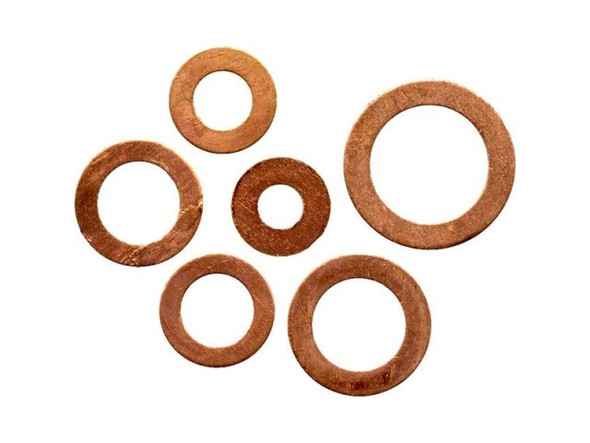 Raw Copper Washer Assortment, 80pc (pack)