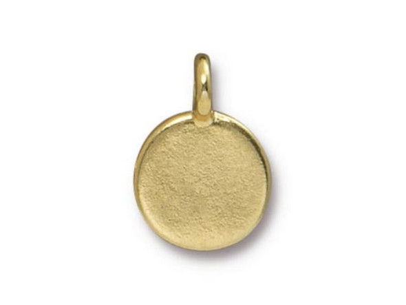 TierraCast Charm, Stepped Bezel Setting w Bail Loop - Gold Plated (Each)