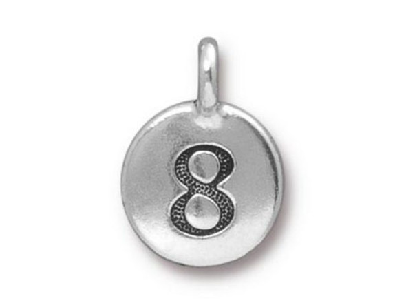 TierraCast Antiqued Silver Plated Number 8 Charm (Each)