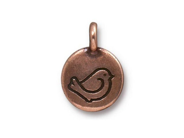 TierraCast Antiqued Copper Plated Fat Bird Charm (Each)