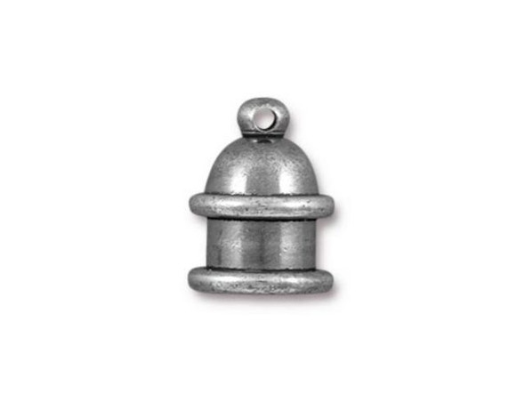 TierraCast Antiqued Pewter Plate Pagoda Cord End for 6mm Cord (Each)