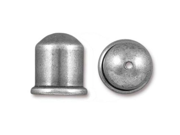 TierraCast Antiqued Pewter Plated Brass Cupola Cord End for 8mm Cord (Each)