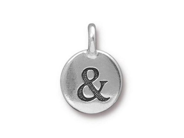 TierraCast Antiqued Silver Plated Ampersand Charm (Each)