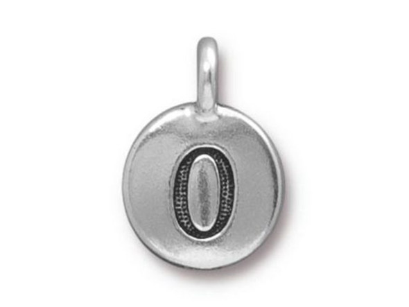 TierraCast Antiqued Silver Plated Number 0 Charm (Each)