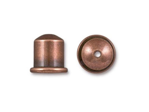 TierraCast Antiqued Copper Plate Cupola Cord End for 6mm Cord (each)