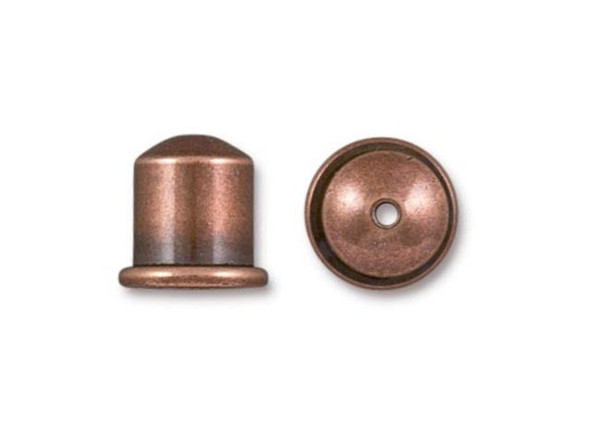 TierraCast Antiqued Copper Plate Cupola Cord End for 6mm Cord (Each)