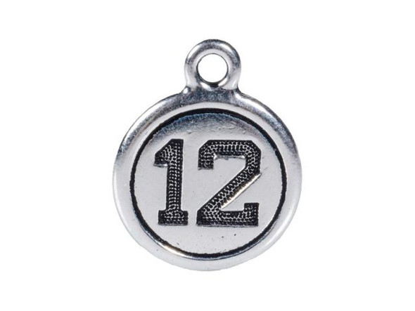 TierraCast Antiqued Silver Plated ''12'' Charm, 19x15mm (Each)
