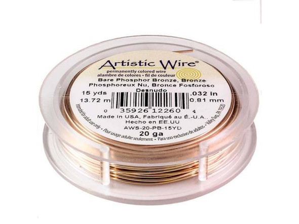 Artistic Wire Phosphor Bronze Jewelry Wire, 20ga, 15yd - Bare Bronze (Each)