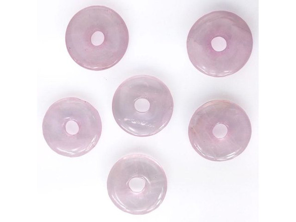 Rose Quartz Gemstone Donut, 25mm (each)