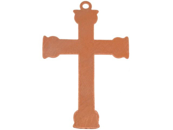 24ga Copper Stamping Blank, Cross with Loop, 53x33mm (Each)