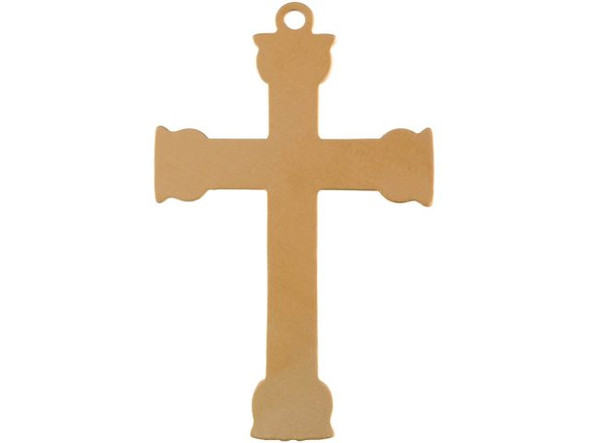 24ga Brass Stamping Blank, Cross with Loop, 53x33mm (Each)