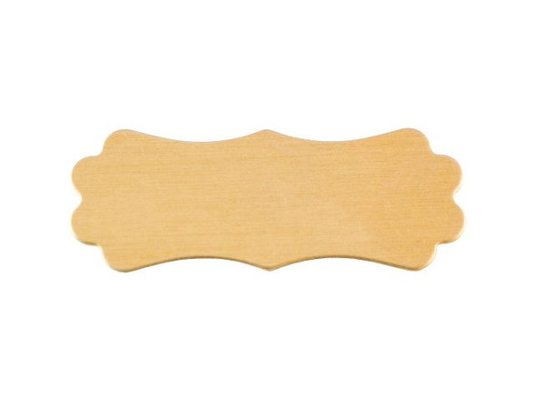 24ga Brass Stamping Blank, Fancy Plaque, 15x37mm (Each)