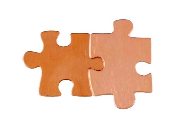 24ga Copper Stamping Blank, Interlocking Puzzle Pieces, 25x33mm (2 Pieces)
