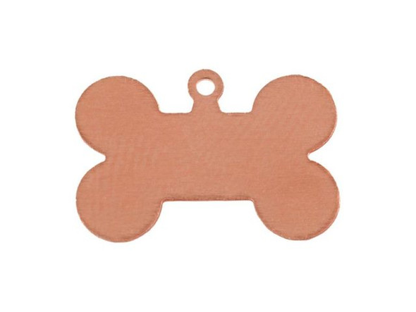 24ga Copper Stamping Blank, Dog Bone with Loop, 14x21mm (Each)