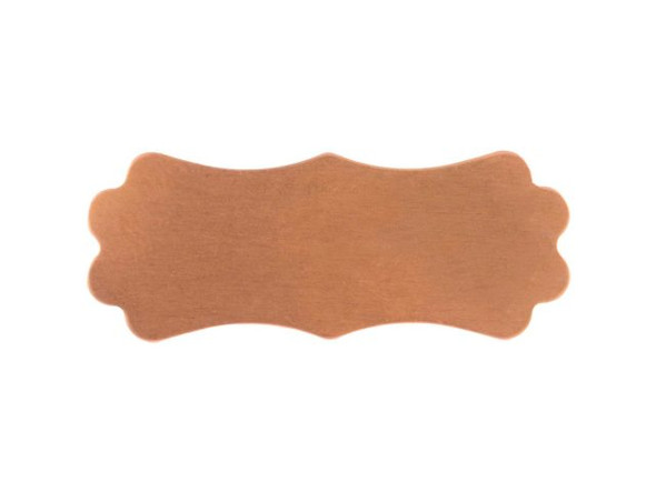 24ga Copper Stamping Blank, Fancy Plaque, 15x37mm (Each)