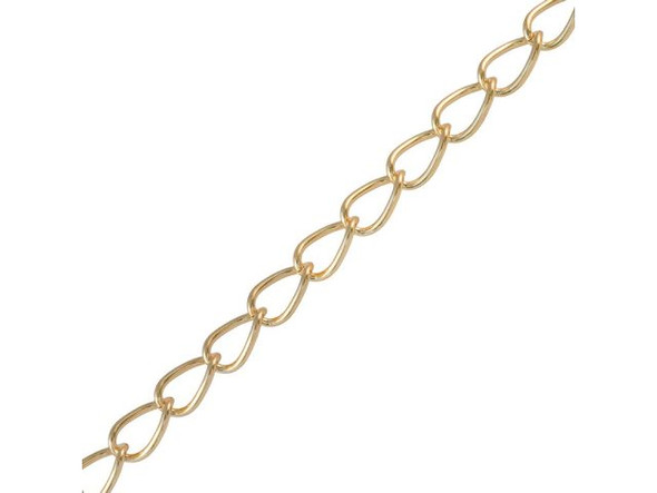 Gold Plated Oval Curb Chain, 8mm by the FOOT