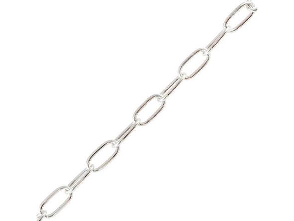 Silver Plated Drawn Cable Chain, 10mm by the FOOT