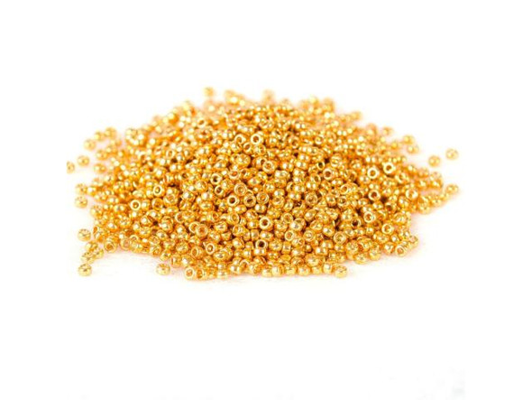Miyuki Seed Bead, size 15/0 - Galvanized Yellow Gold (Tube)