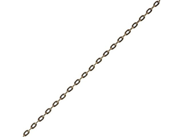 Antiqued Brass Plated Drawn Flat Cable Chain, 2.1mm by the FOOT