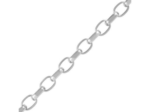 White Plated Oval Rolo Chain, 11mm by the FOOT