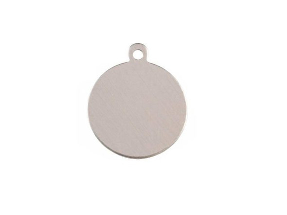 24ga Sterling Silver Blank, Round with Loop, 14x12mm (Each)
