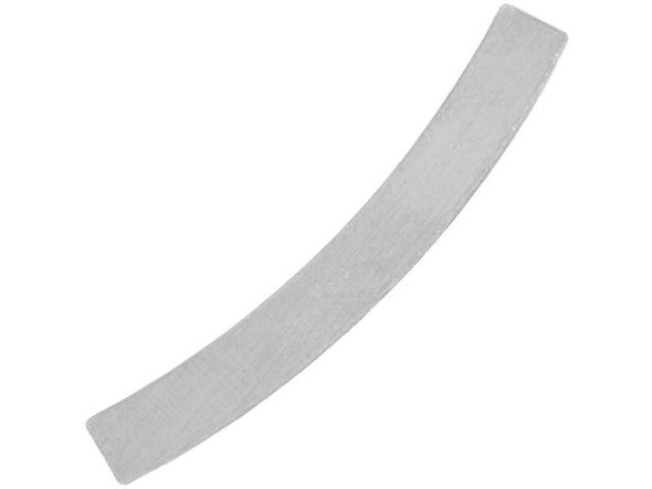 24ga Sterling Silver Blank, Curved Bar, 40x5mm (Each)