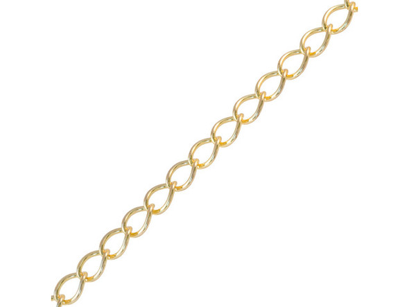 Gold Plated Oval Curb Chain, 10.5mm by the FOOT
