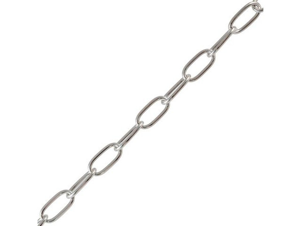 White Plated Drawn Cable Chain, 10mm by the FOOT