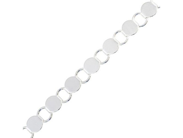 Silver Plated Disk & Loop Chain, 9.5mm by the FOOT