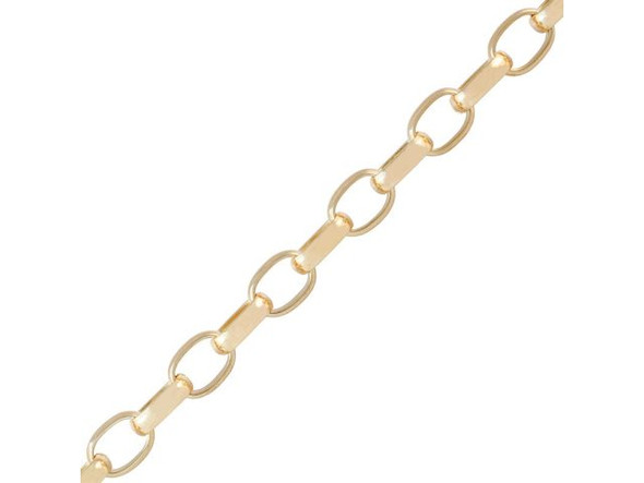 Gold Plated Oval Rolo Chain, 11mm by the FOOT