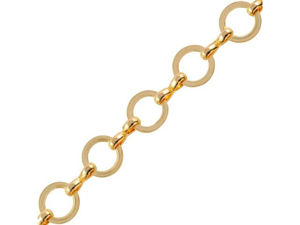 Gold Plated Ring & Connector Chain, 9mm by the FOOT