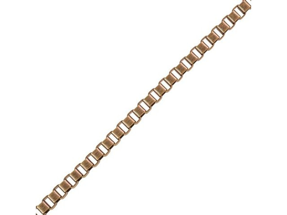 Antiqued Brass Plated Box Chain, 2.5mm by the FOOT