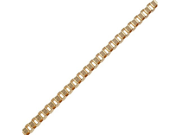 Gold Plated Box Chain, 2.5mm by the FOOT