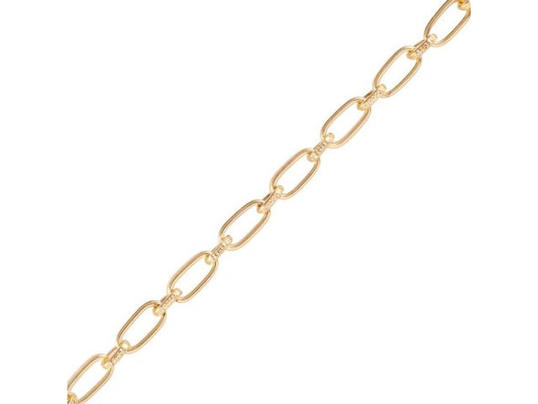 Gold Plated Textured Flat Long & Short Chain, 4.1mm by the FOOT