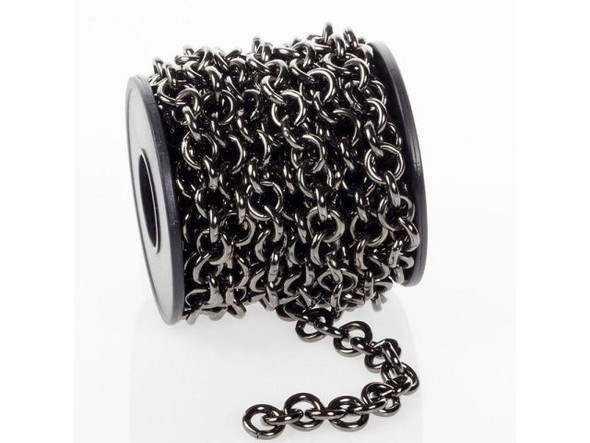 Gunmetal Cable Chain, 8mm by the FOOT