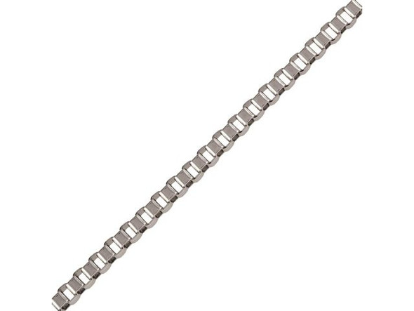 White Plated Box Chain, 2.5mm by the FOOT