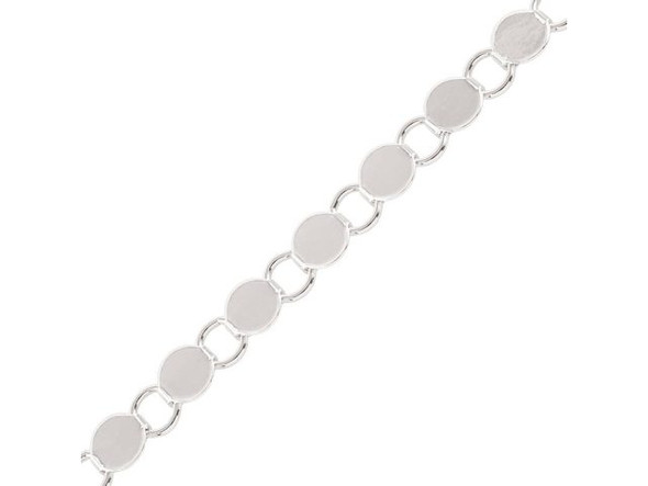 Silver Plated Disk & Loop Chain by the FOOT, 7mm - (Limited Availability) #40-090-34-3