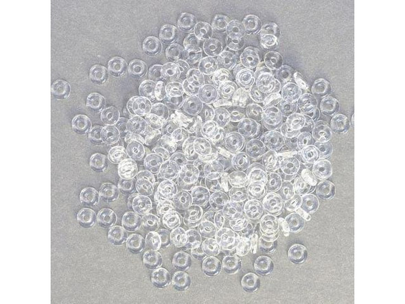 Czech Glass Bead, O, 3.8x1mm - Crystal (Tube)