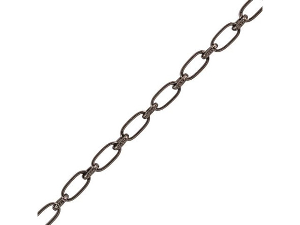 Gunmetal Textured Flat Long & Short Chain, 4.1mm by the FOOT