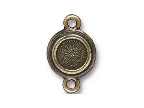 TierraCast Link, Stepped Bezel Setting - Antiqued Brass Plated (Each)