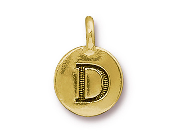 TierraCast Gold Plated D Letter Charm (Each)
