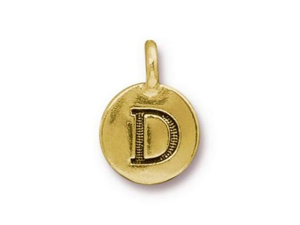 TierraCast Gold Plated D Letter Charm (Each)