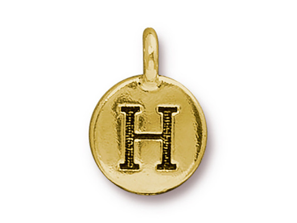 TierraCast Gold Plated H Letter Charm (Each)