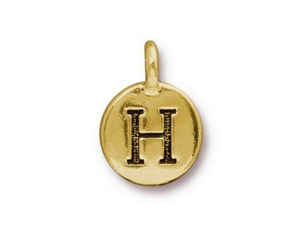 TierraCast Gold Plated H Letter Charm (Each)