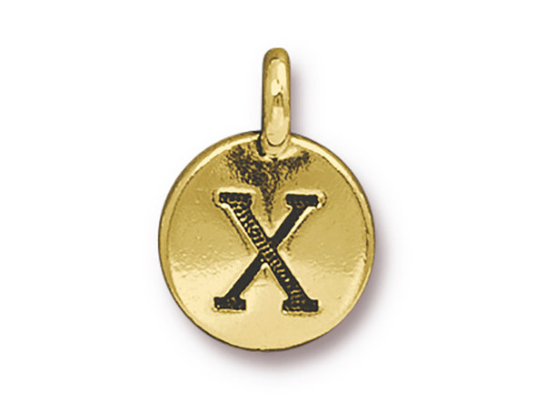 TierraCast Gold Plated X Letter Charm (Each)