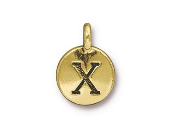 TierraCast Gold Plated X Letter Charm (Each)