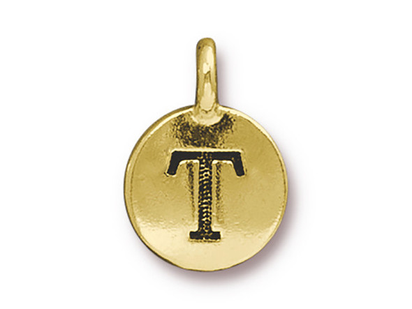 TierraCast Gold Plated T Letter Charm (Each)