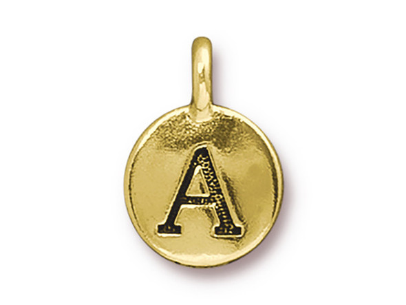 TierraCast Gold Plated A Letter Charm (Each)